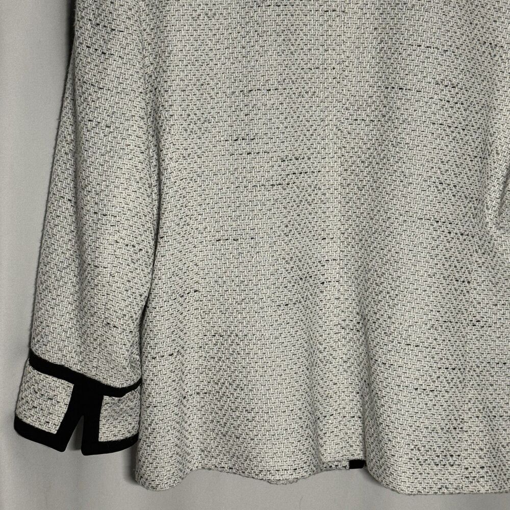 Kasper Tweed Contrast Black White 3 Button Women's Blazer Jacket Plus Size 18 - Picture 13 of 16